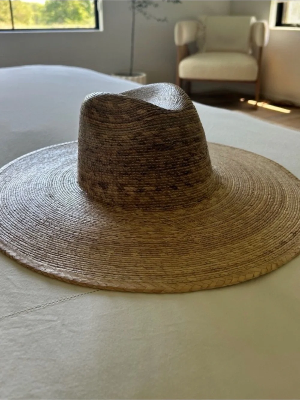 Lack of Color Palma Wide Fedora Hat BNWT Natural Palm Straw Wide Brim Sun Hat - Picture 2 of 7